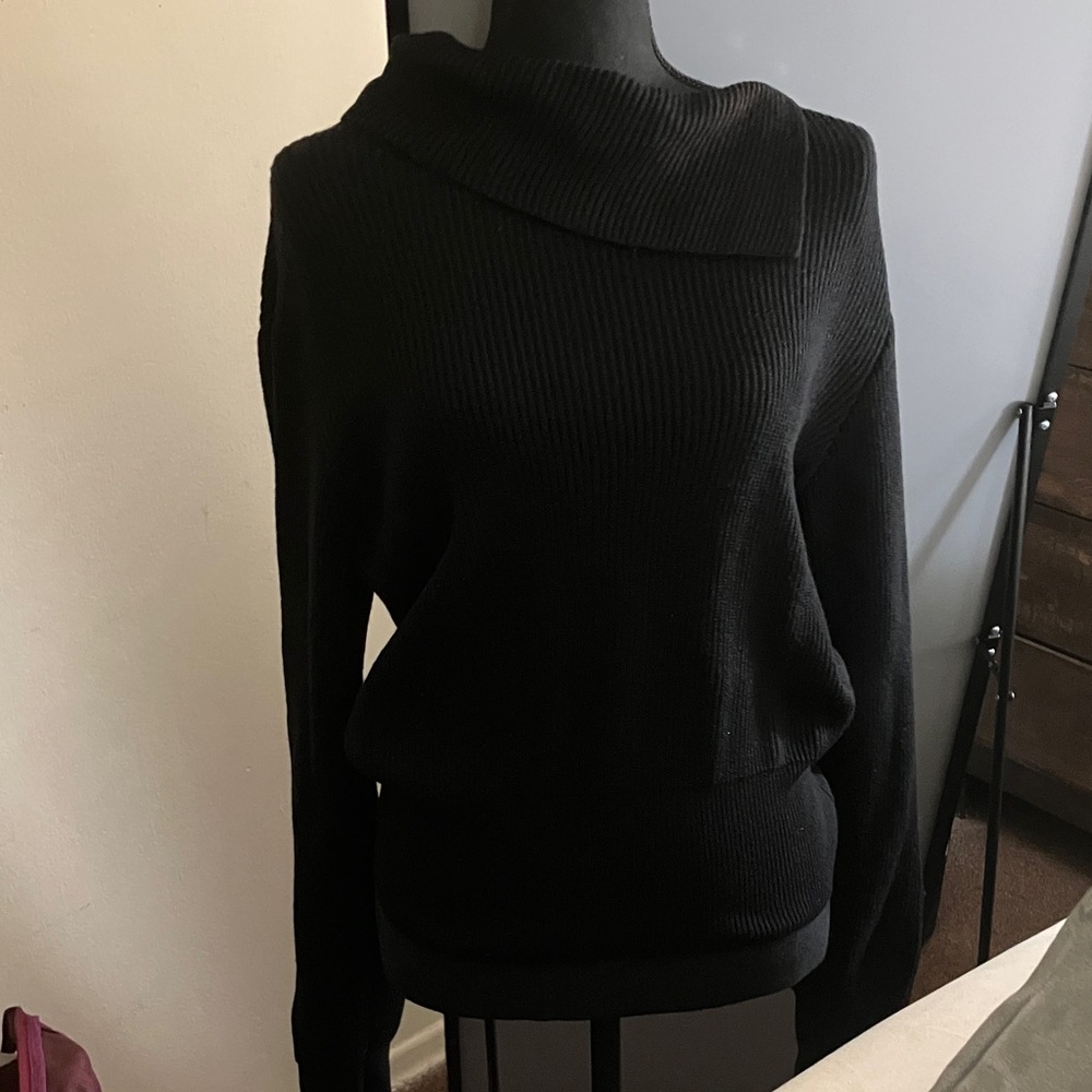 Milly Black Cowl Neck Sweater